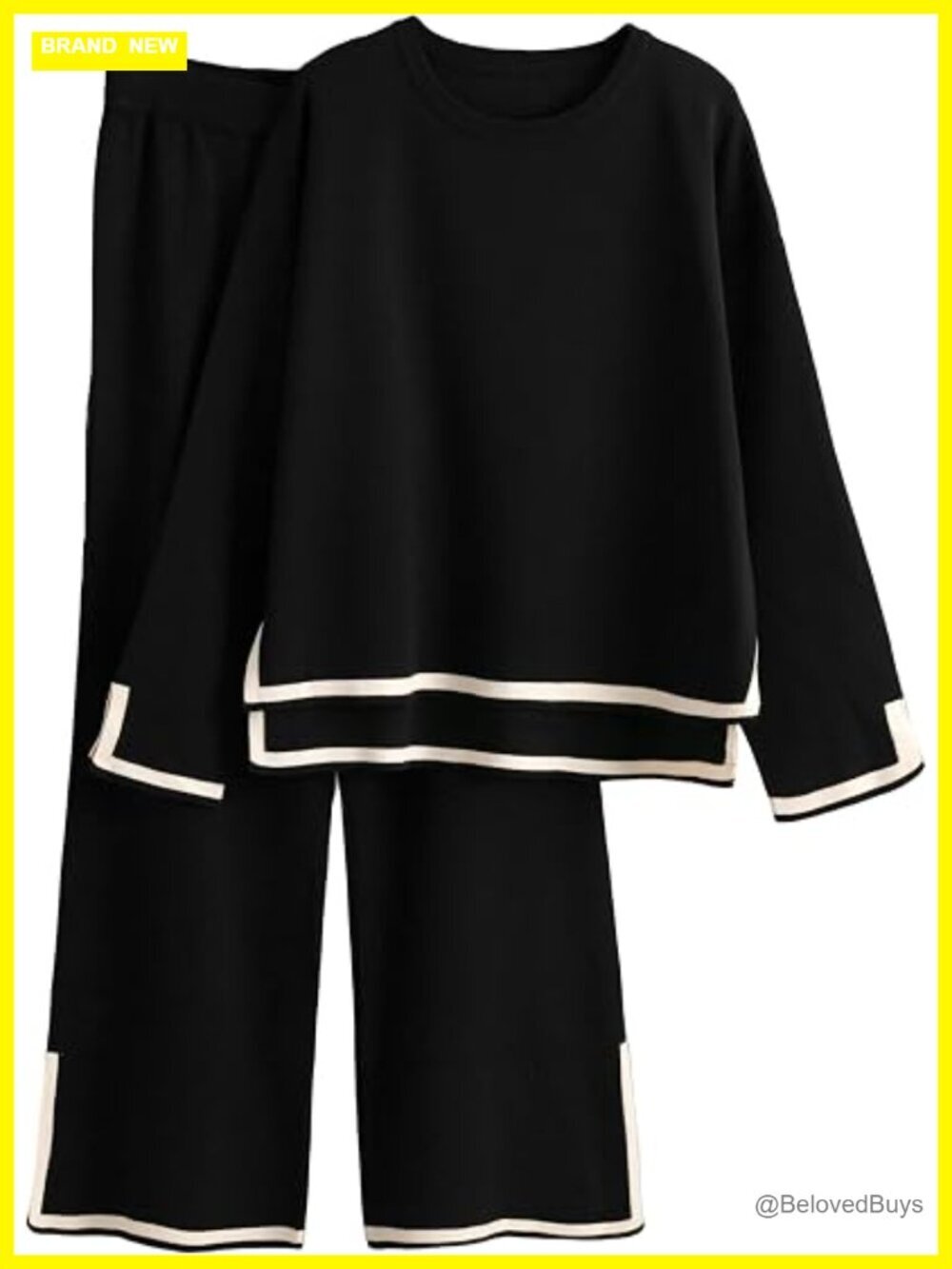 Women's Knit Wide Leg Pants Set Lounge Sweatsuit